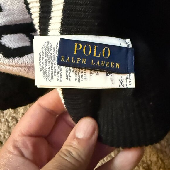 Polo Ralph Lauren Winter Stadium RL67 Wool-Blend Pom-Pom Beanie Hat - Picture 3 of 3